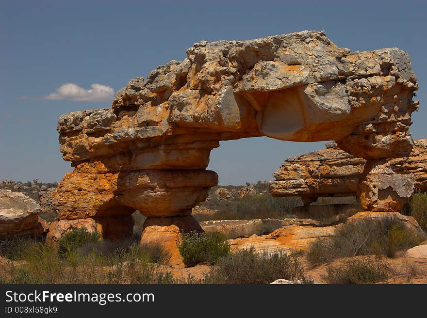 Stone arch with vivid colors and natural lighting