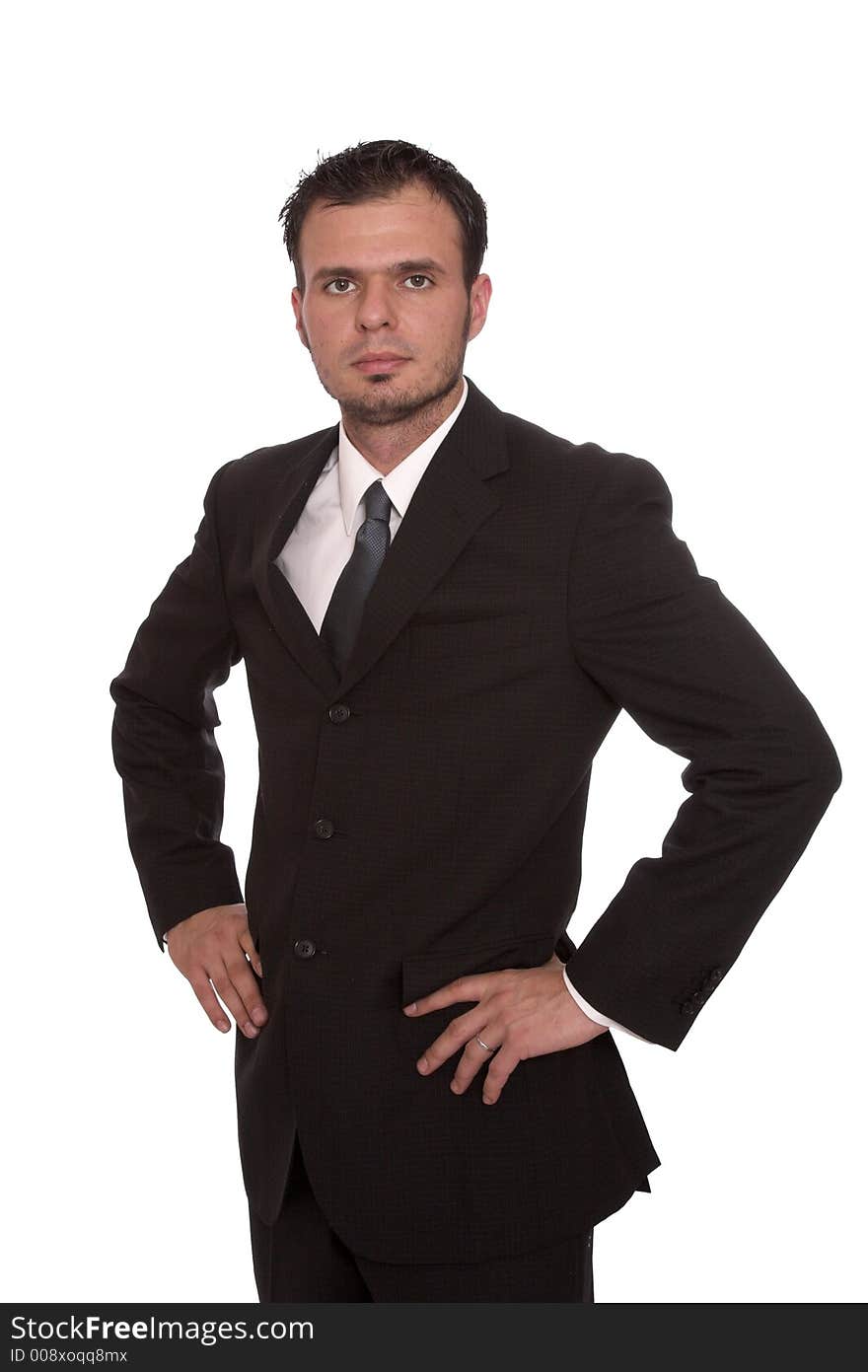 Young businessman smiling at the camera, isolated. Young businessman smiling at the camera, isolated