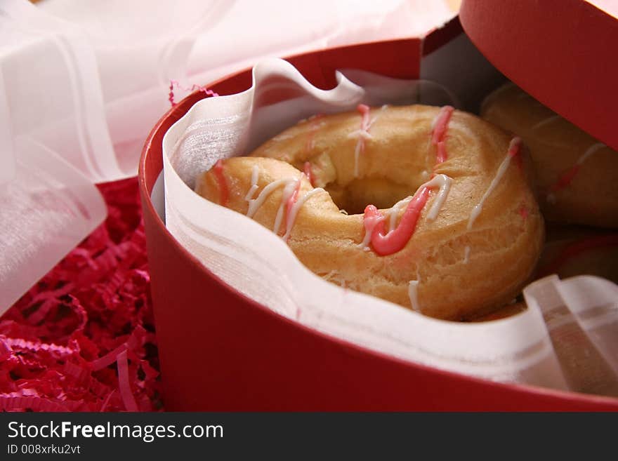 Cakes with cream in a box. Present for St. Valentine's day. Cakes with cream in a box. Present for St. Valentine's day.