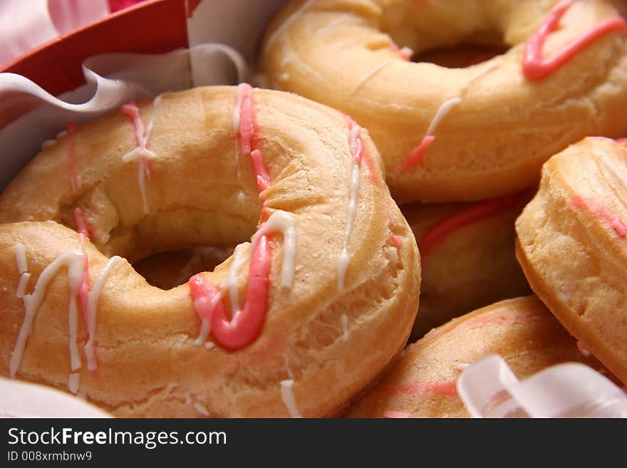 Cakes with cream in a box. Cakes with cream in a box.