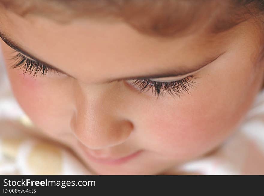 Eyelashes of a 6 year old girl