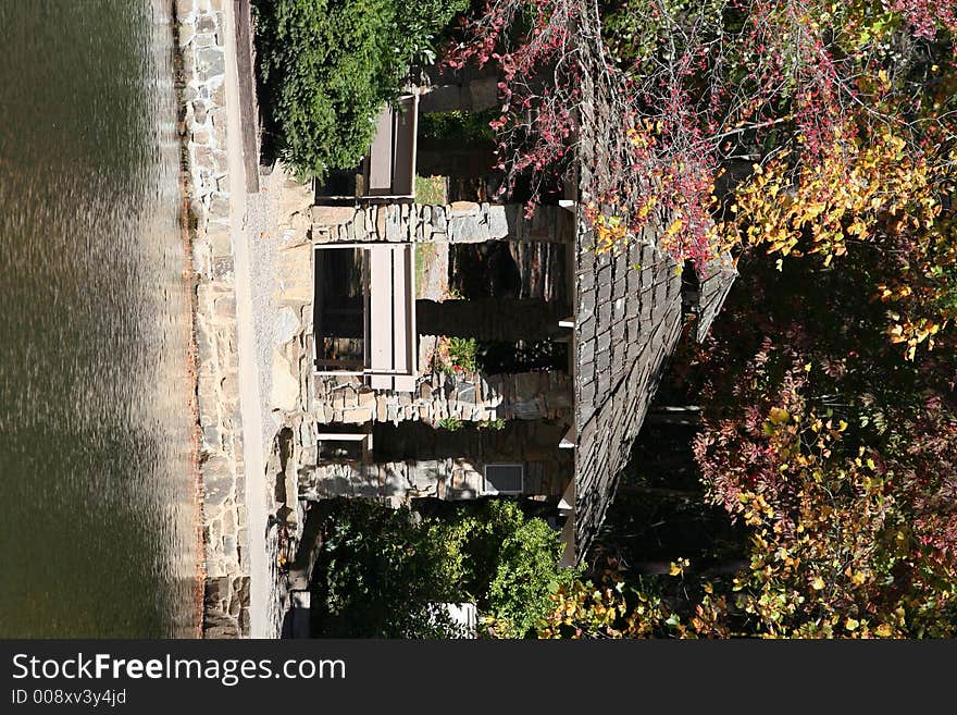 A gazebo in the fall