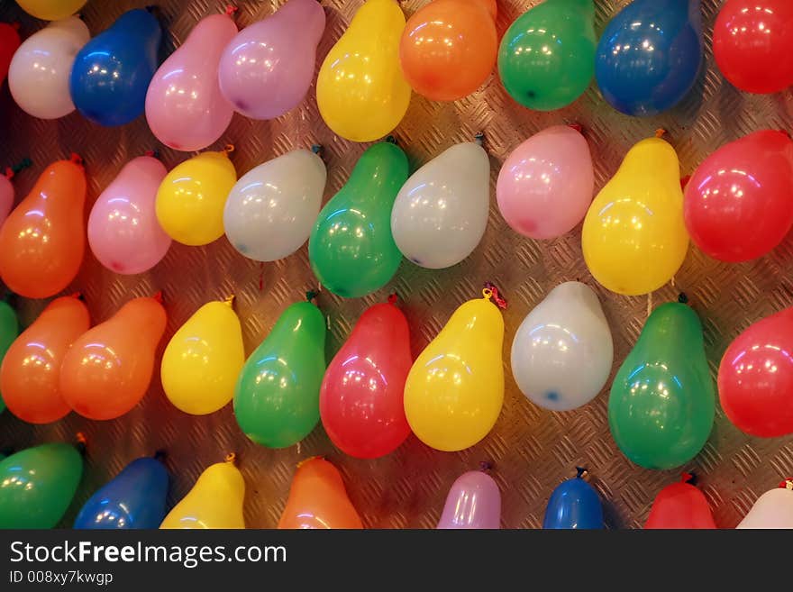 Balloons placed on a wall create joyful mood