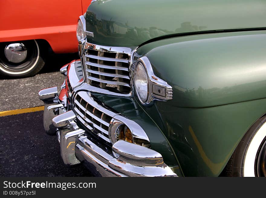 Front end of a 1947 Ford Lincoln Continental. Front end of a 1947 Ford Lincoln Continental.