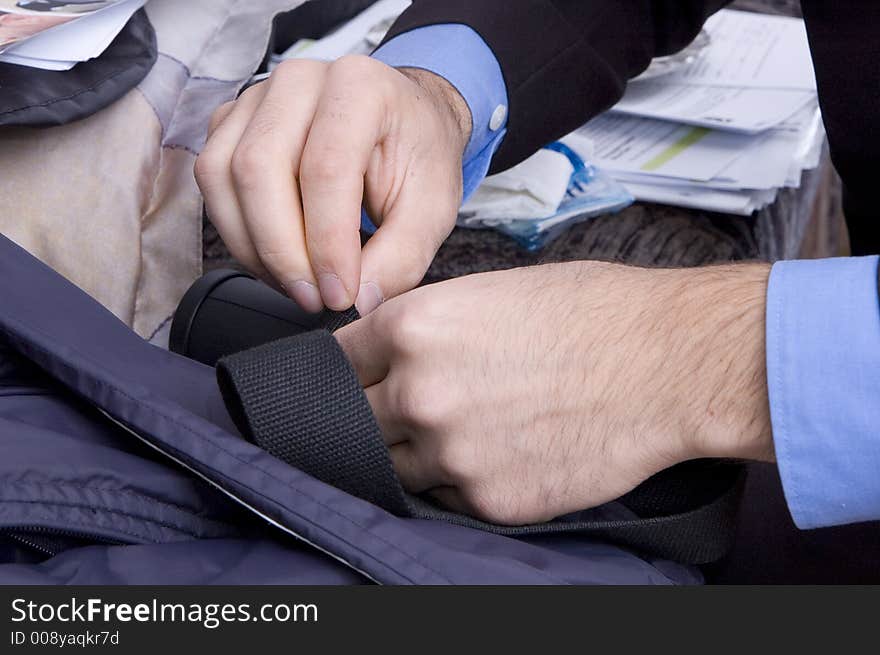 Business man with a lot of documents