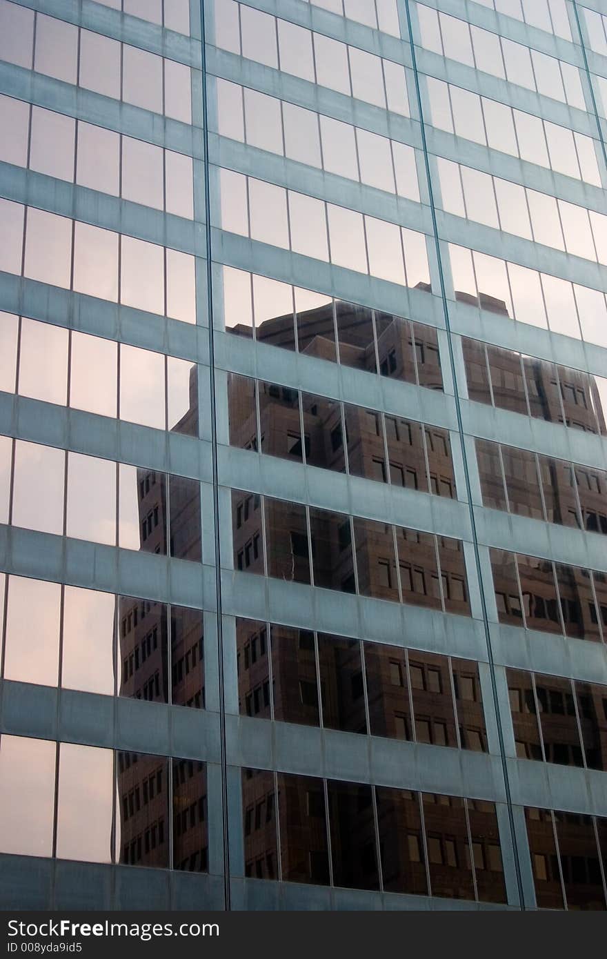 Reflection of building in a building in Ohio.