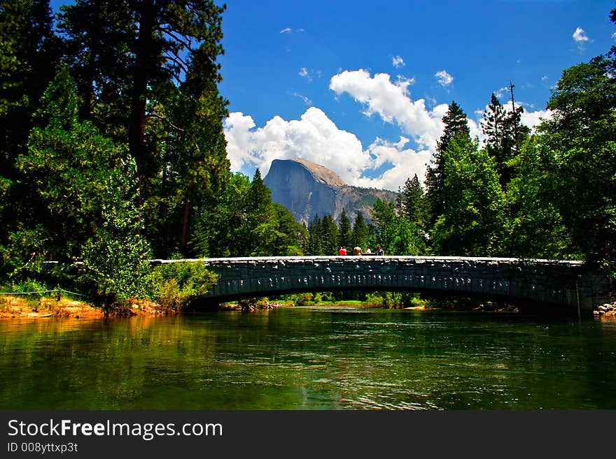 The Yosemite Valley in Yosemite National Park, California. The Yosemite Valley in Yosemite National Park, California