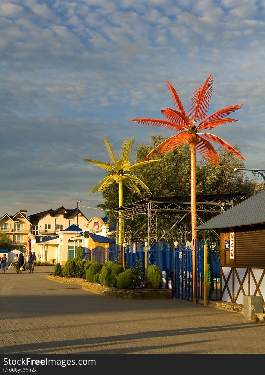 A sunny day on a resort