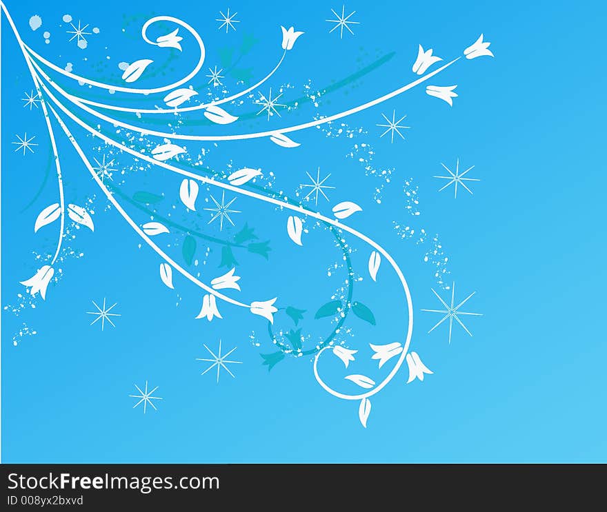 Winter Floral Background - vector illustration