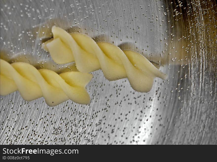 Pasta in pod with mineral water. Pasta in pod with mineral water