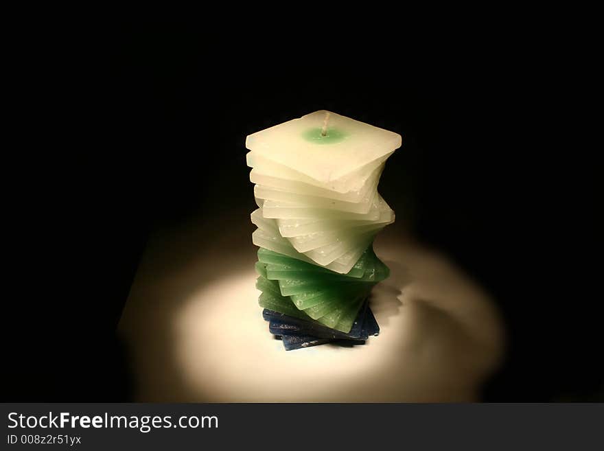 White and green candle