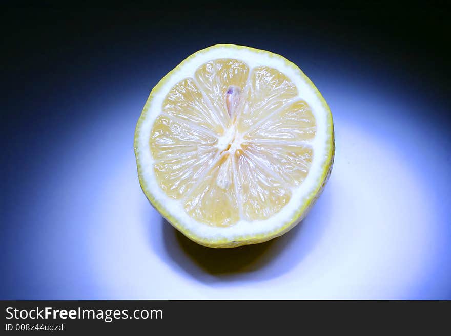 Lemon in the blue light