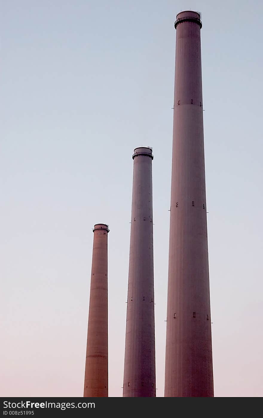 This is a picture of the stacks of the Electricity company near the city Hedera in Israel