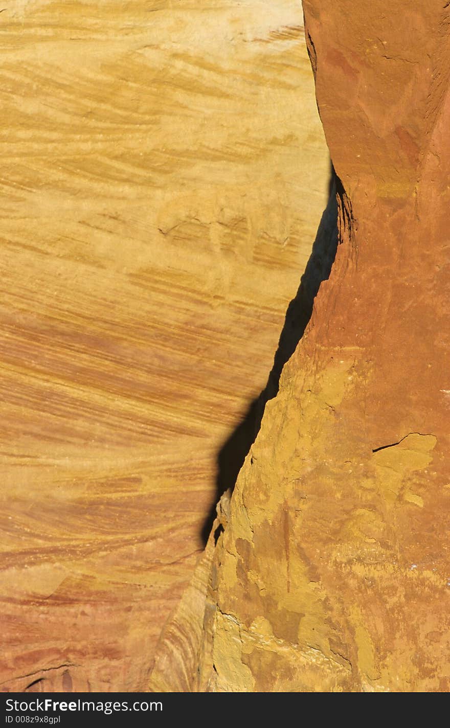 Detail of ochre clay cliffs of Roussillon in Provence, France