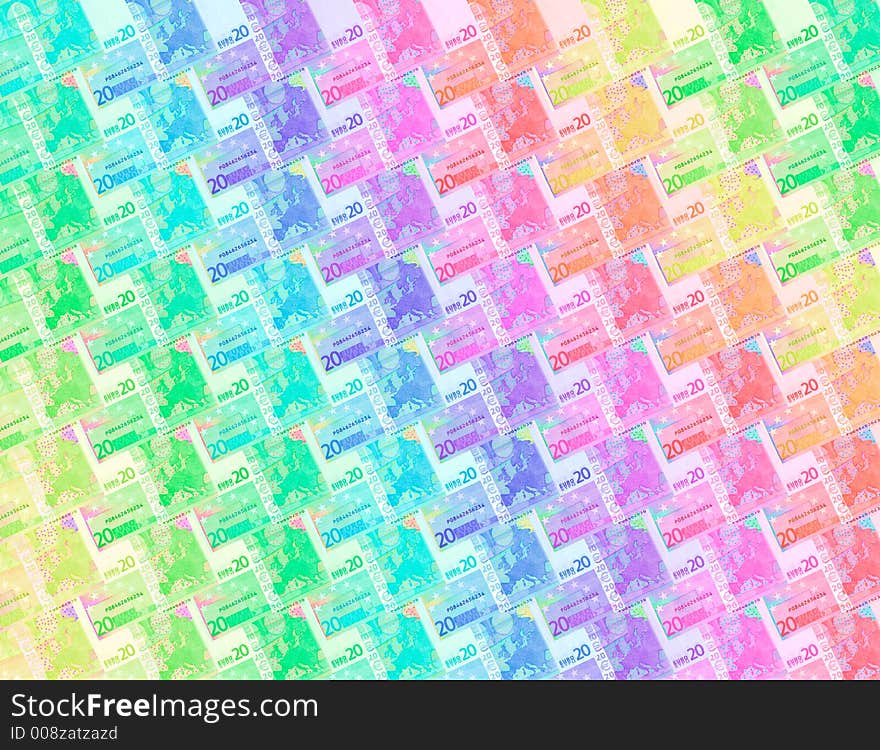 Abstract colored 20 euro background. Abstract colored 20 euro background