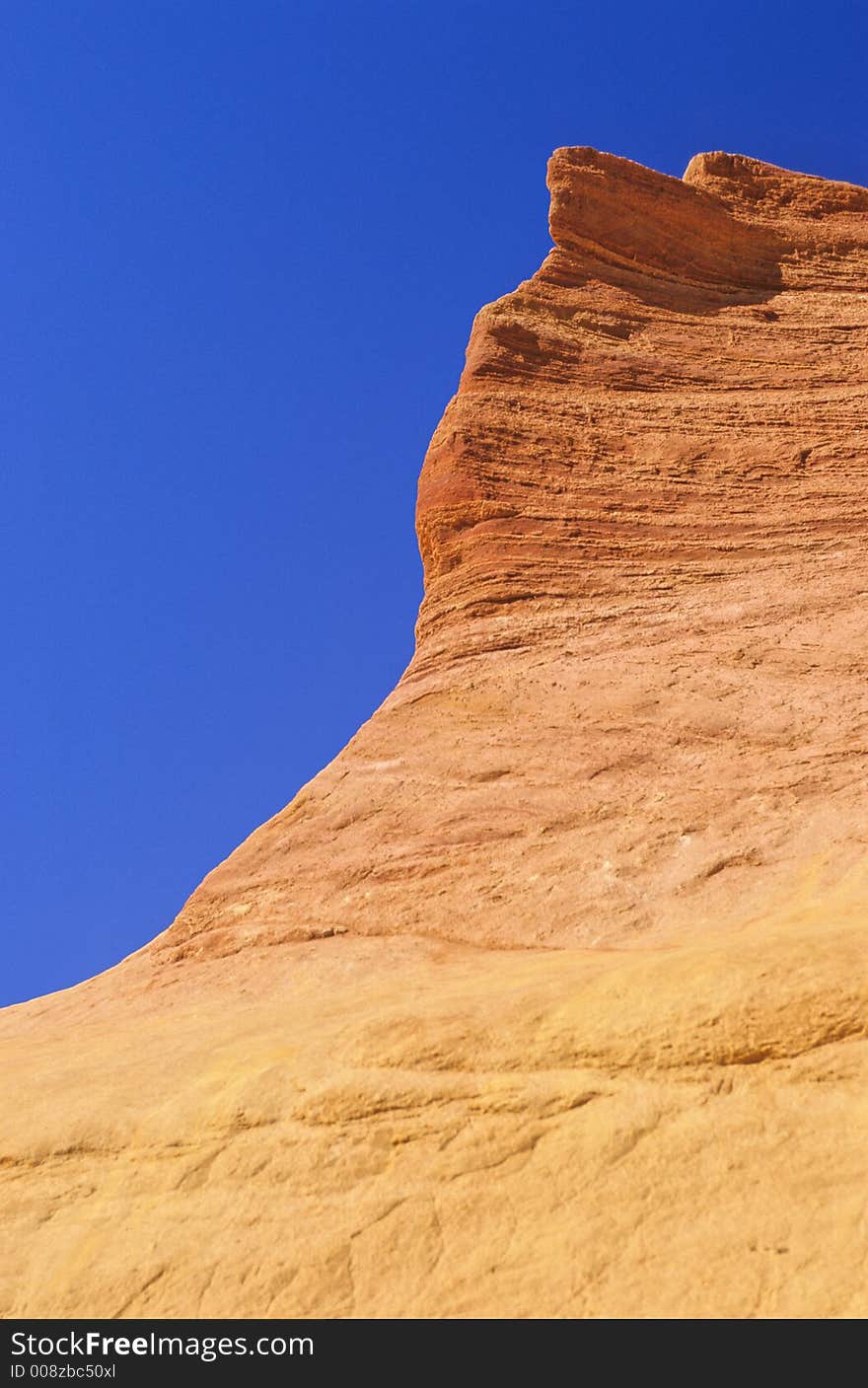 View of ochre clay cliffs of Roussillon in Provence, France