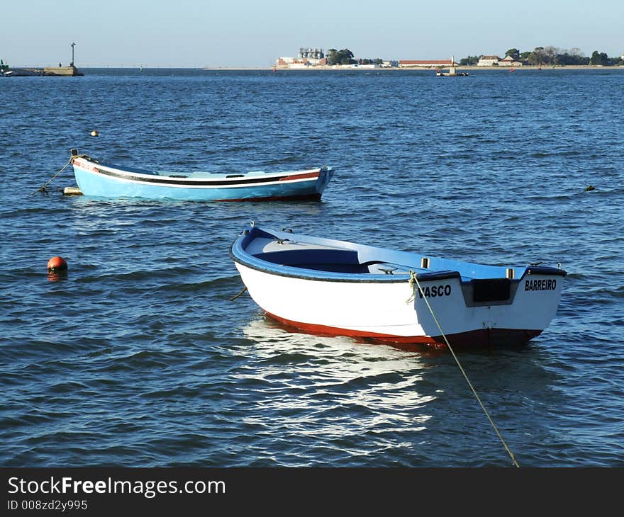 A boat restin in Tagus. A boat restin in Tagus