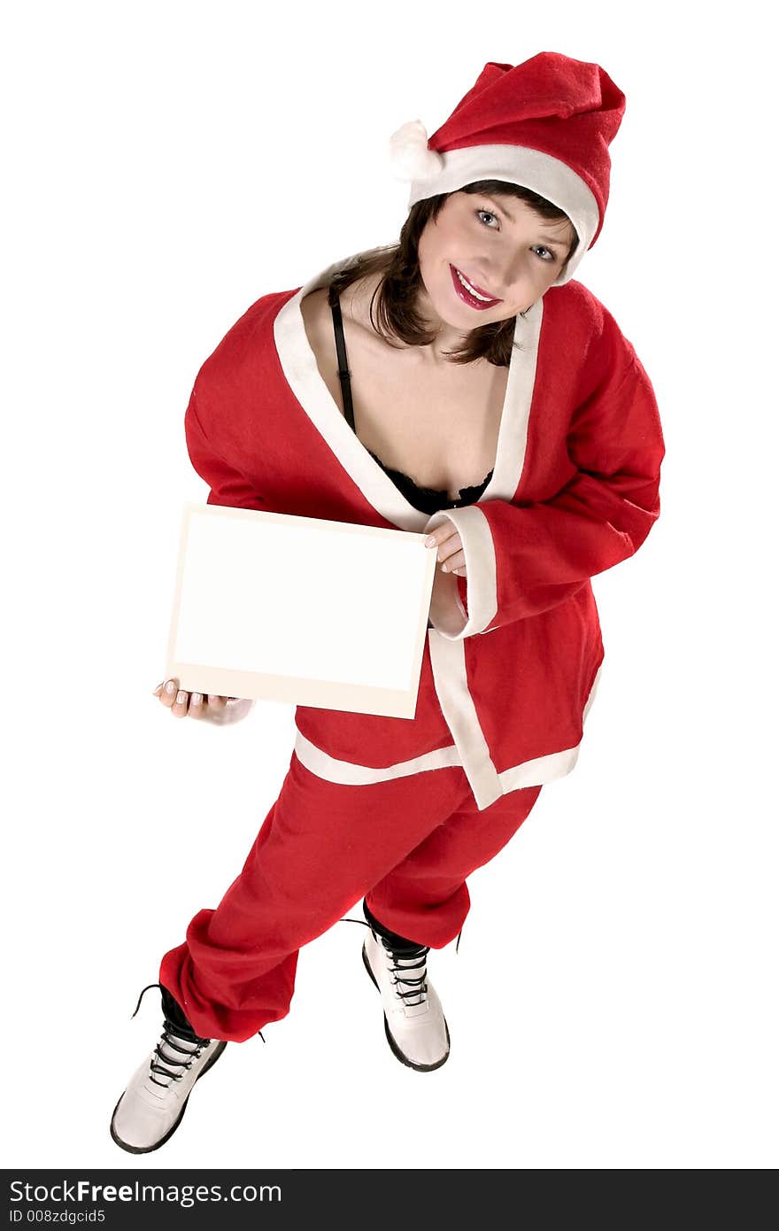 Woman in santa fancy dress