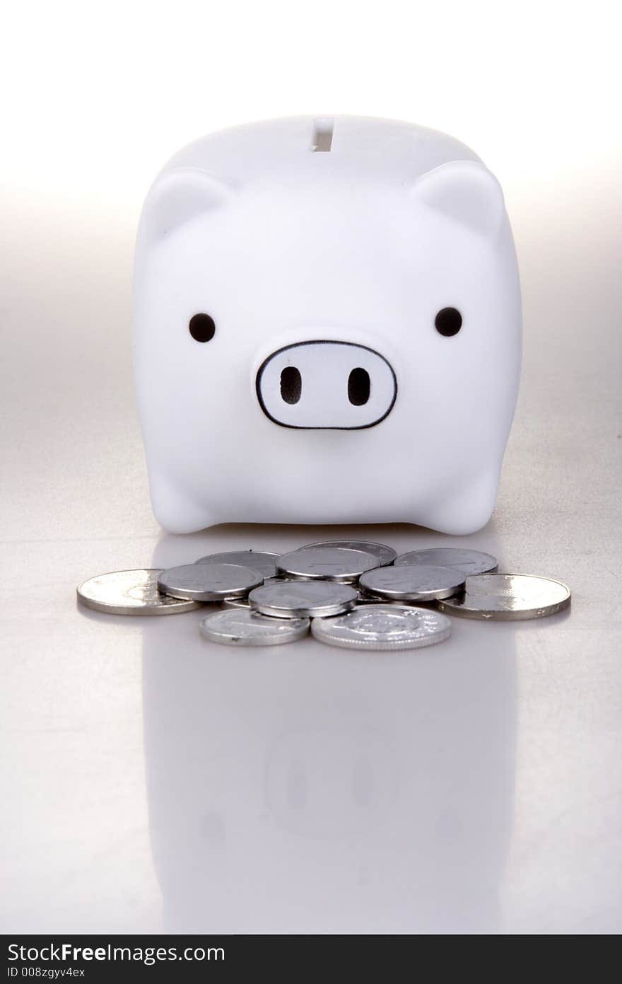 Piggy bank in white background.