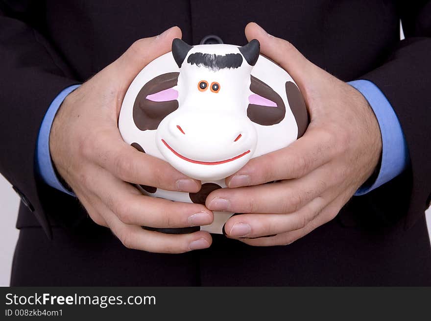 Photo of a Credit cow box. Photo of a Credit cow box