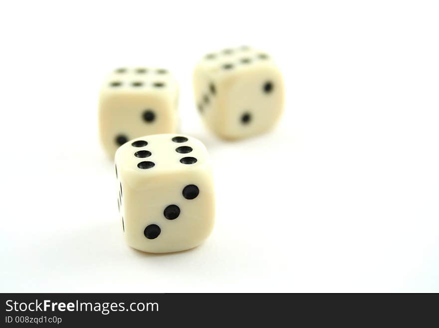 Dice on a white background