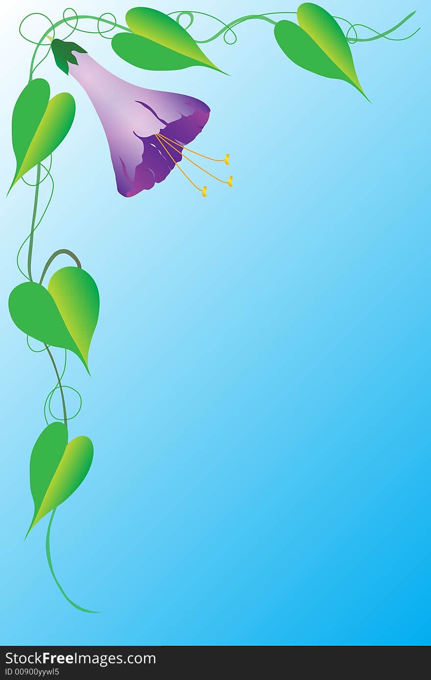 Background Blue With Flowers