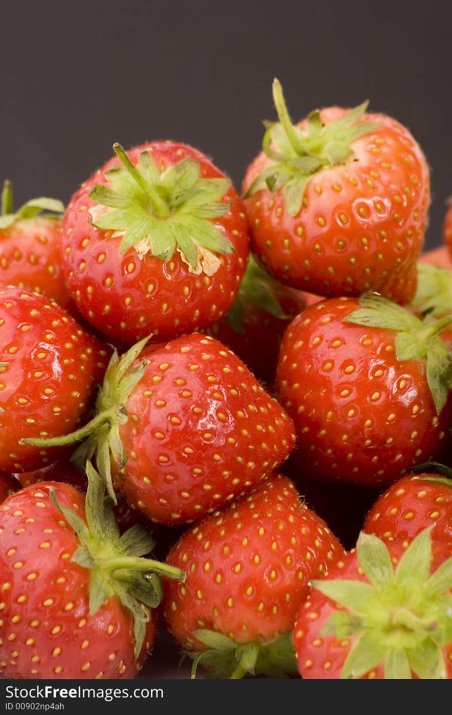 Ripe Strawberry's shot against a plain background.