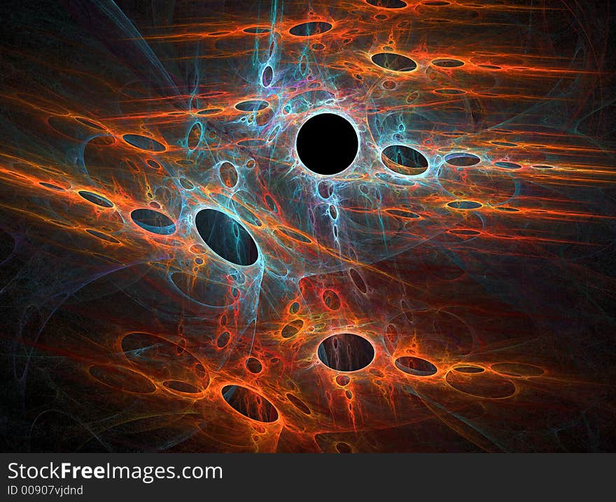 Fractal abstract - starry holes (background)