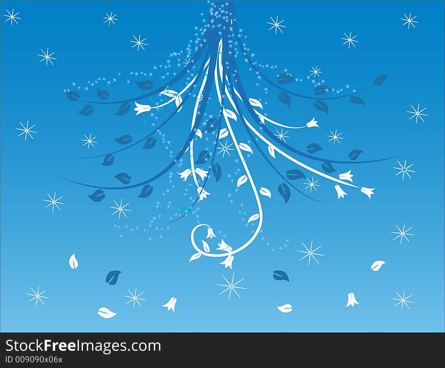 Floral winterly background - vector illustration. Floral winterly background - vector illustration