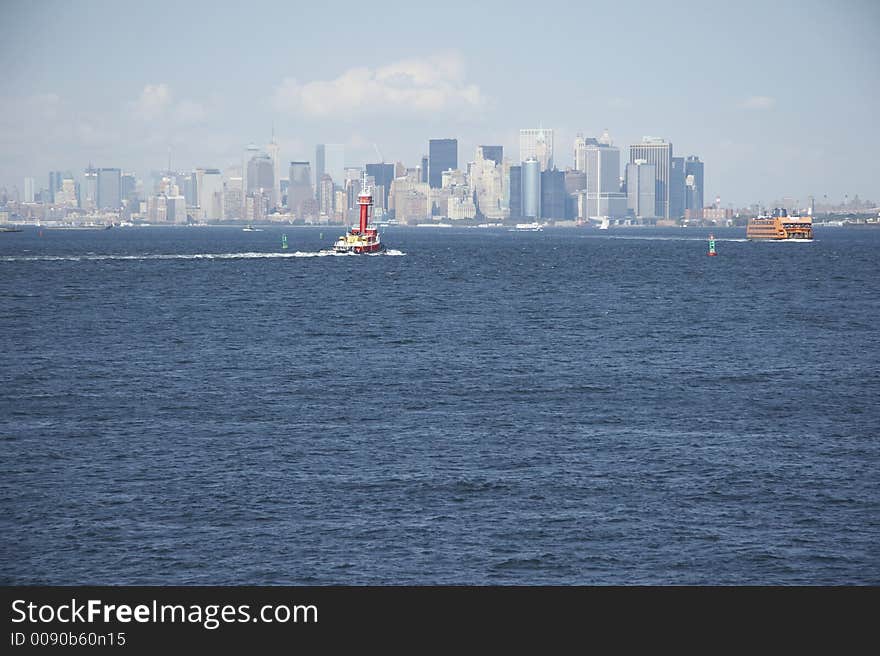 Skyline Of Manhattan, New York From Staten Island