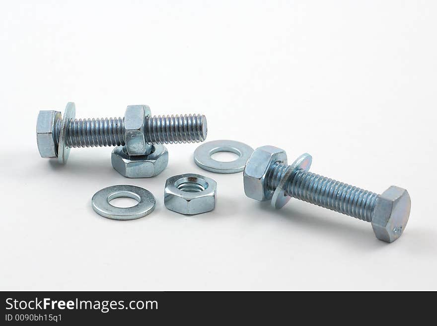 Galvanised nuts and bolts for fixing and securing anything. Galvanised nuts and bolts for fixing and securing anything.