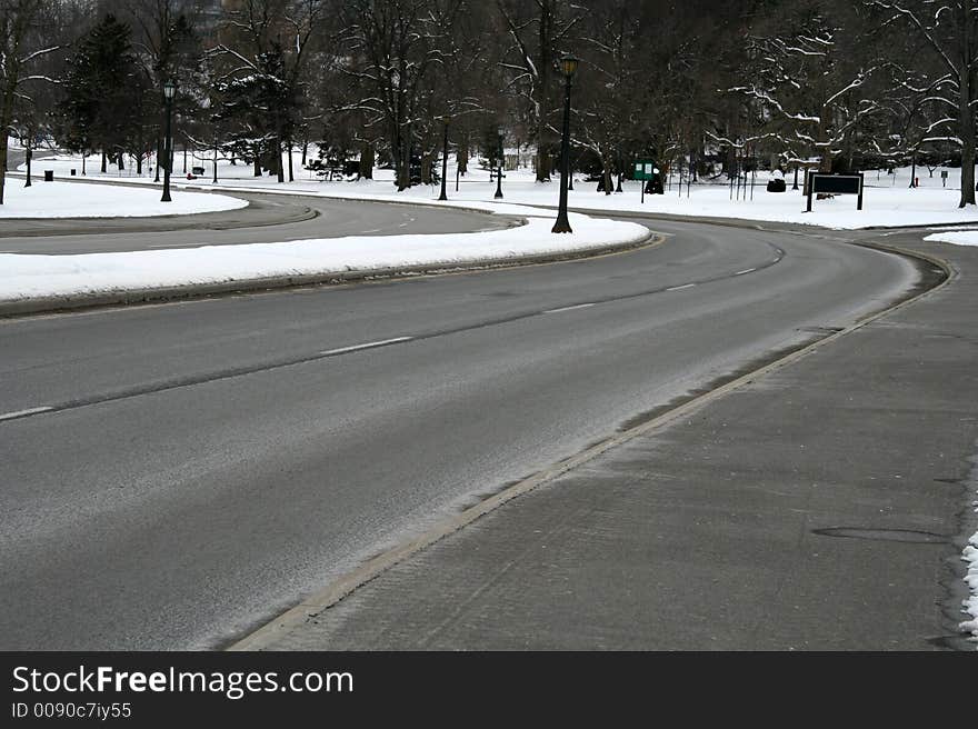 Road Way in the Winter