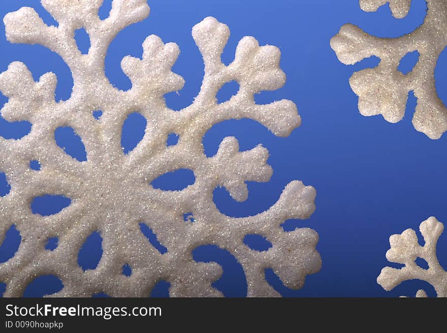 Decoration - christmas snowflakes on blue background