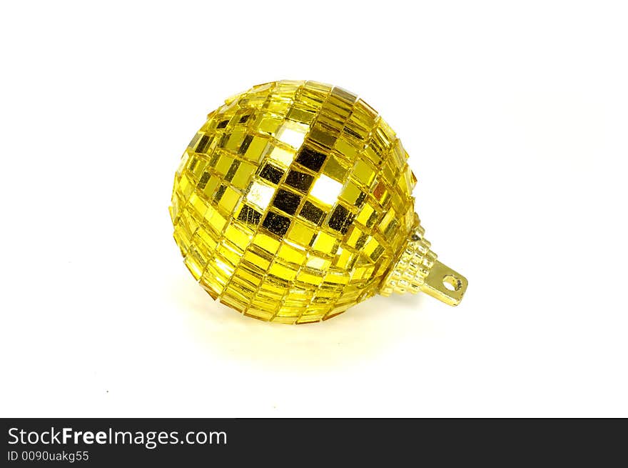 Photo of a Yellow Mirror Christmas Ornament