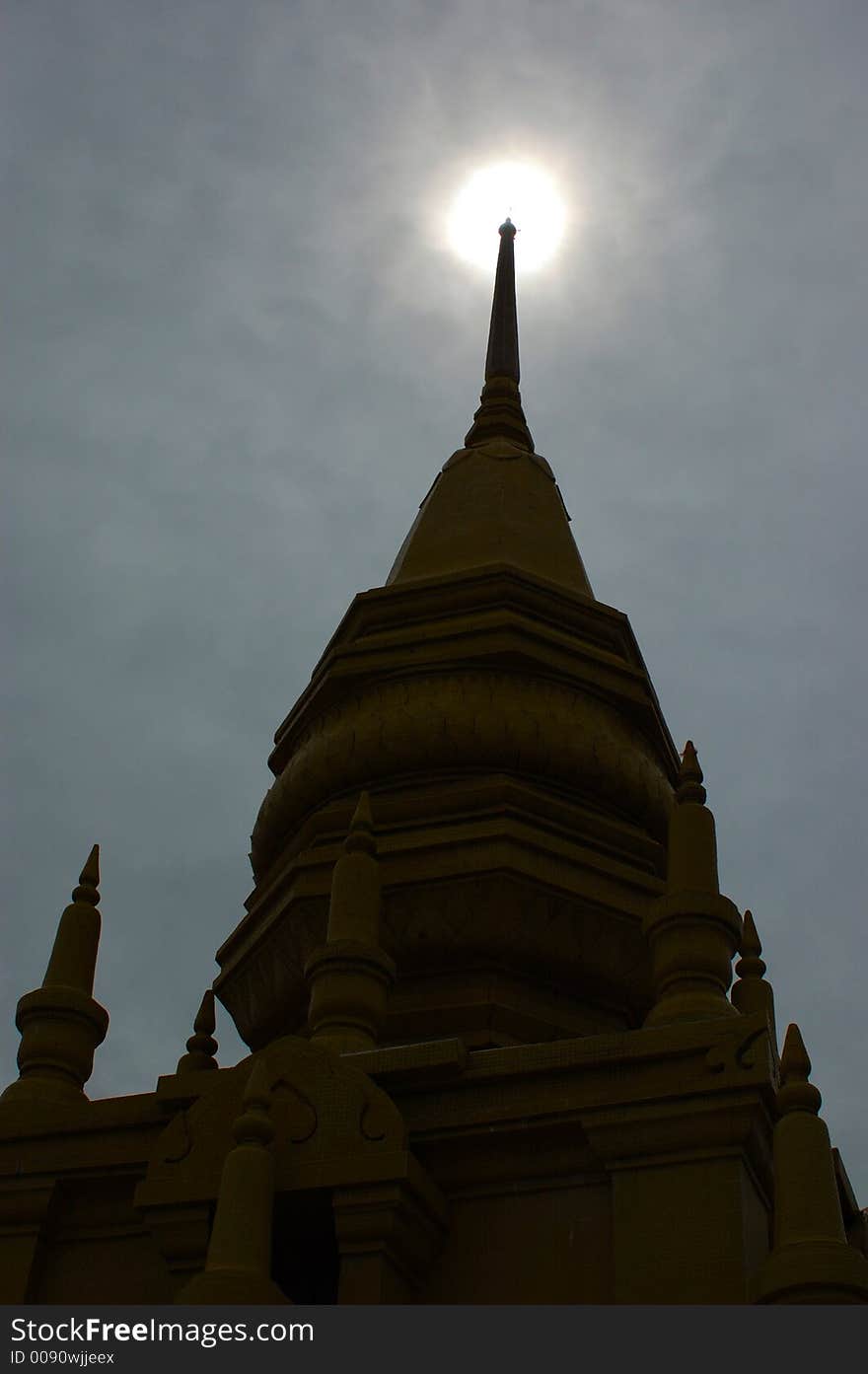 Buddhist Stupa Silhouette in Thailand