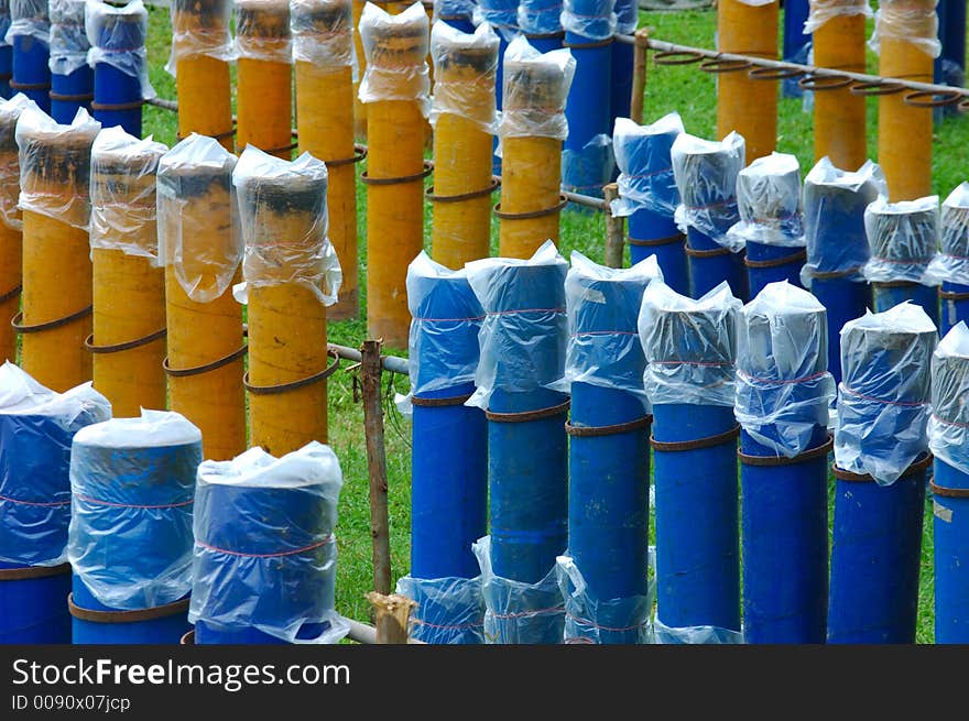 Fireworks in Tubes for Fourth of July Celebration