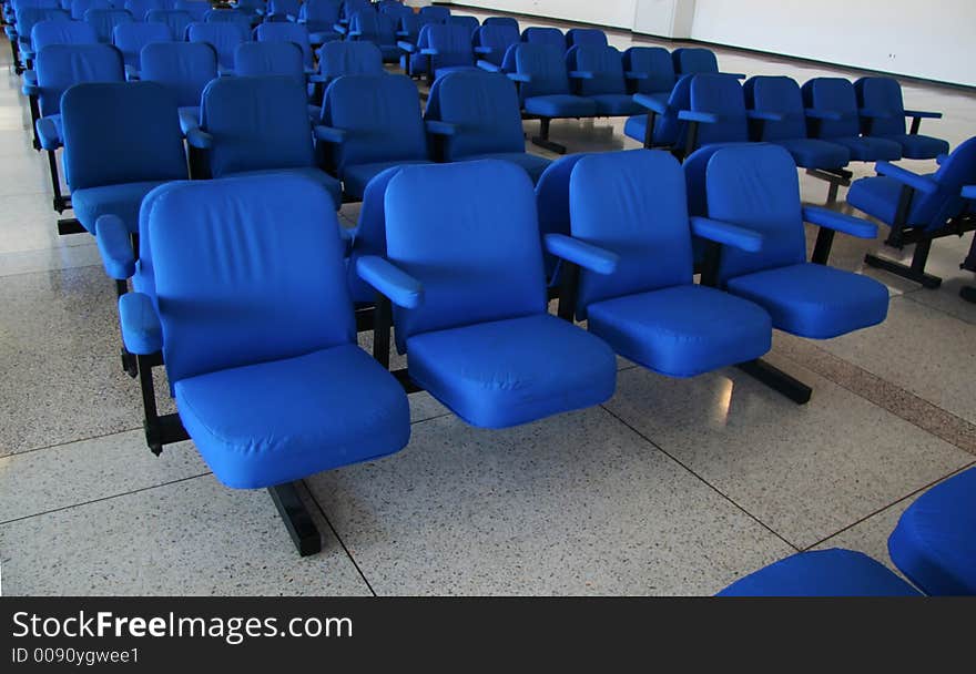 Blue arm-chair in airport. Blue arm-chair in airport