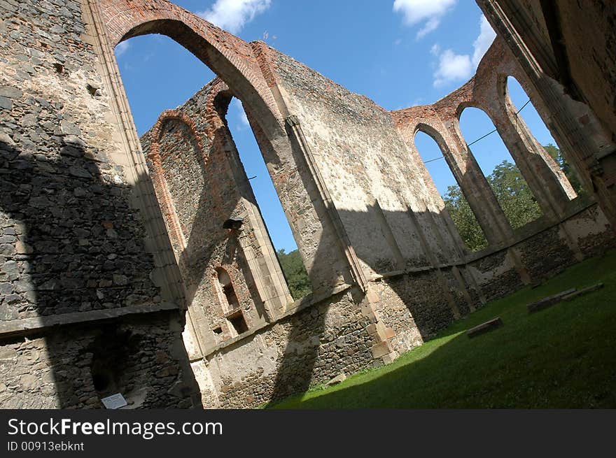 Old monastery without the roof