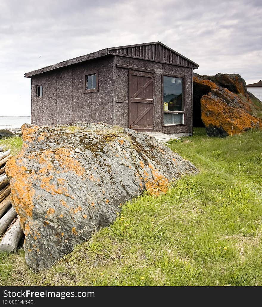 Wooden cabin on the coast of New Founland,Canada. Wooden cabin on the coast of New Founland,Canada