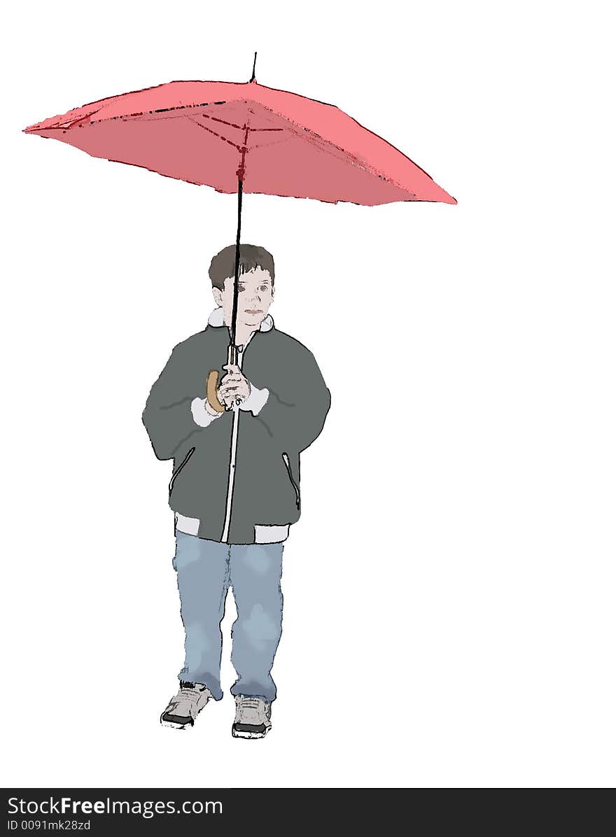 Boy With Umbrella