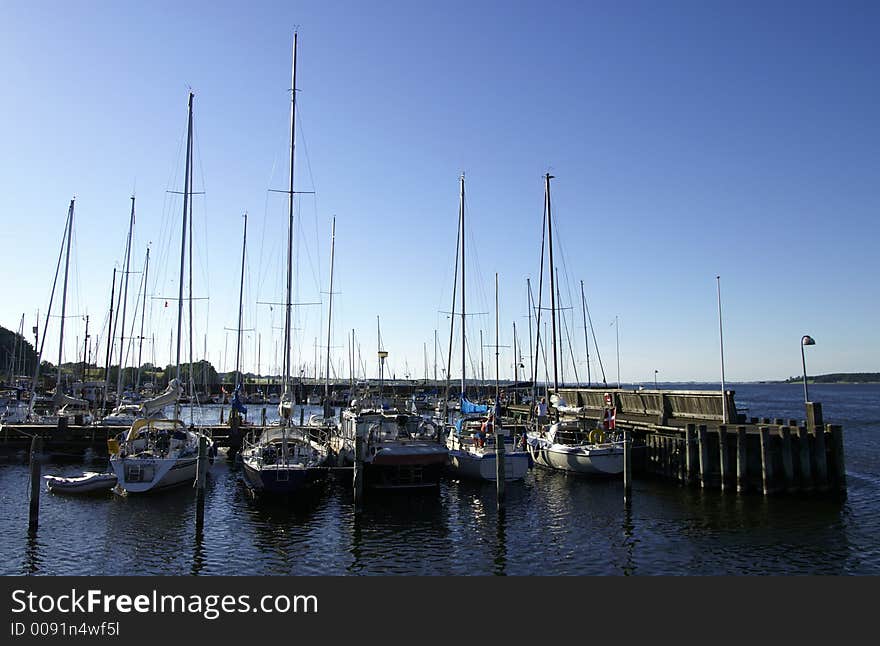 Yachts in the harbour of Roskilde, Denmark