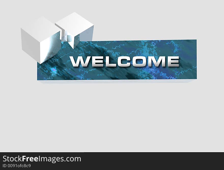 3d graphic logo banner render. 3d graphic logo banner render