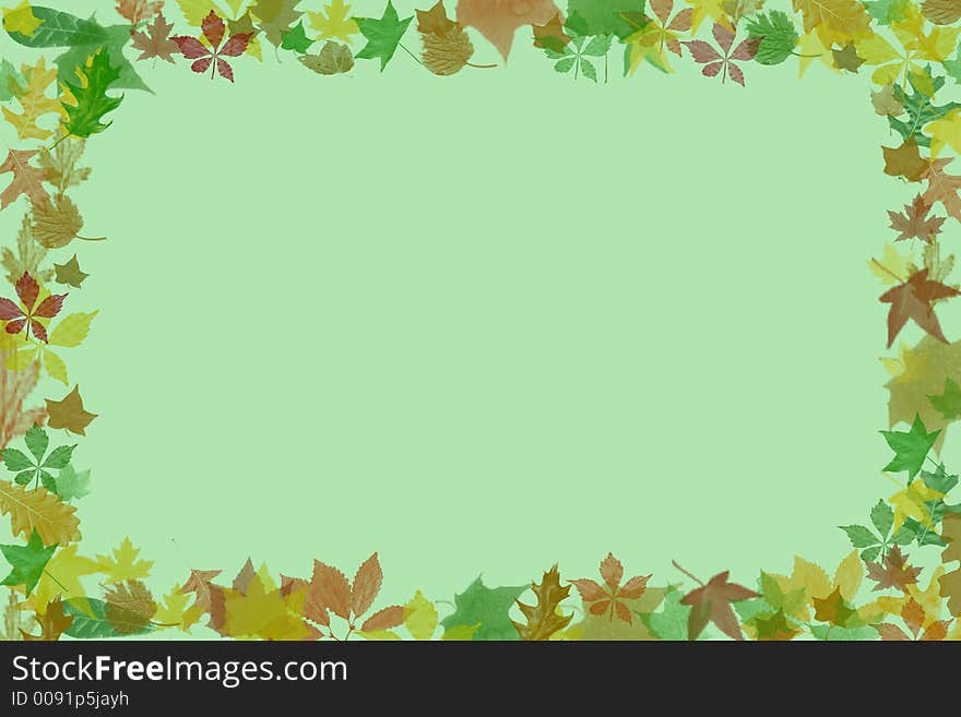 Autumn background with multi - coloured leafs.