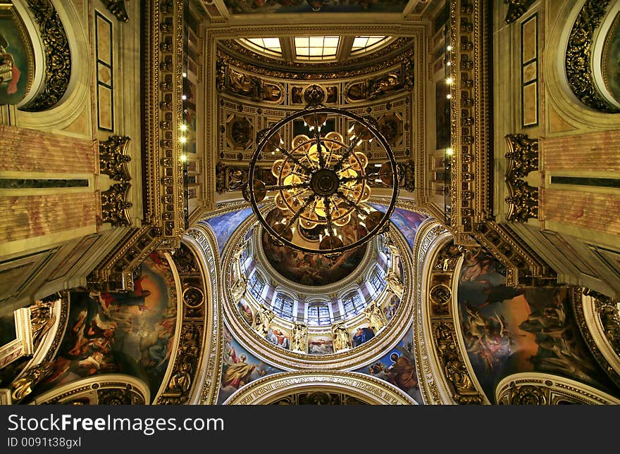 Saint Isaak Cathedral, interior of the main dome. Saint Isaak Cathedral, interior of the main dome