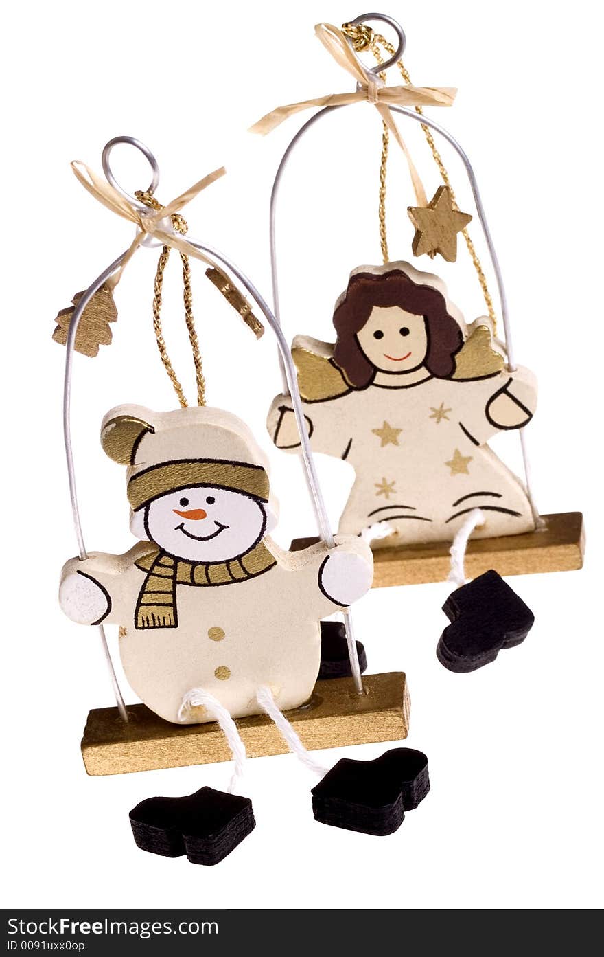 Christmas toys. snowman and angel