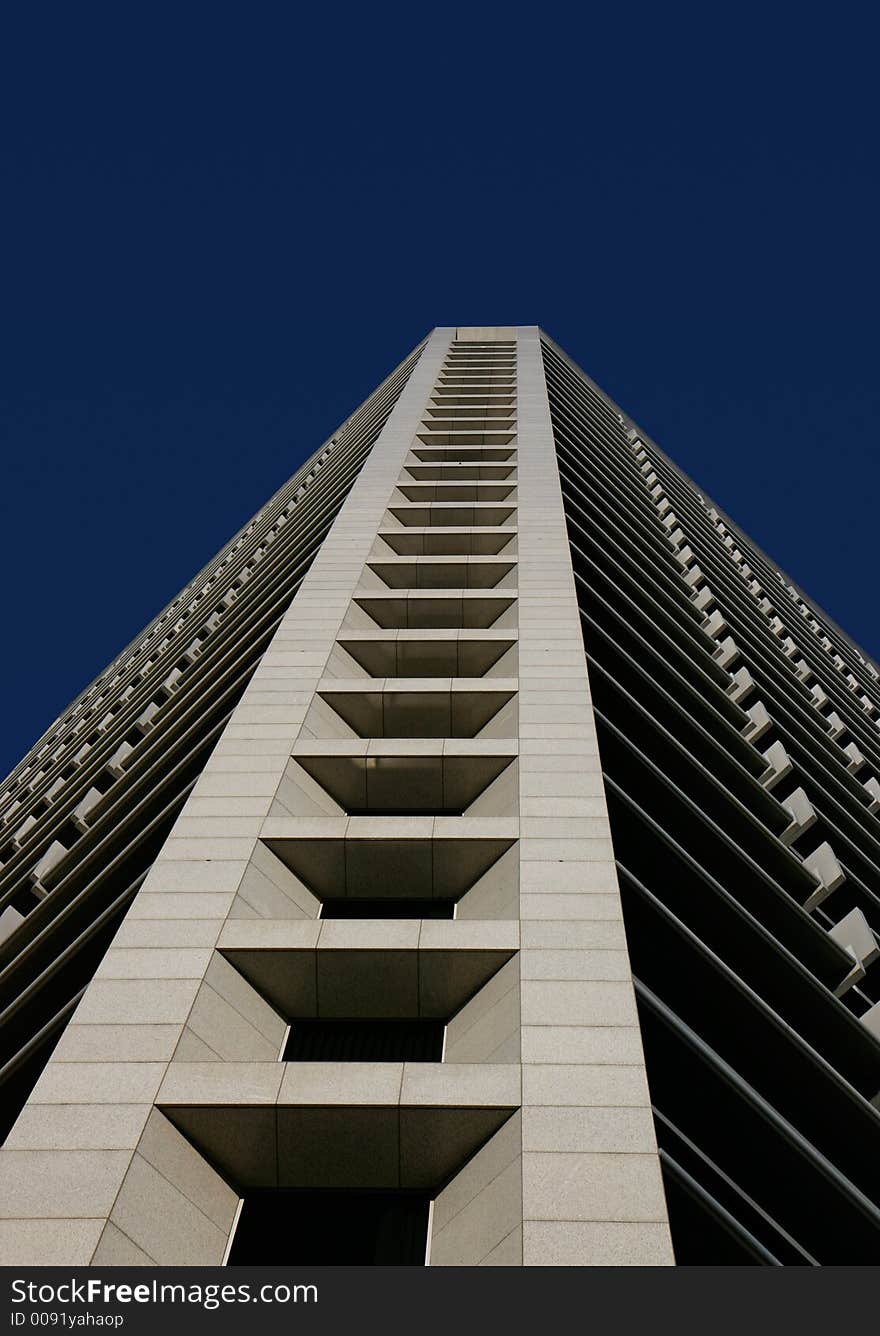 Tall office building with low perspective. Tall office building with low perspective