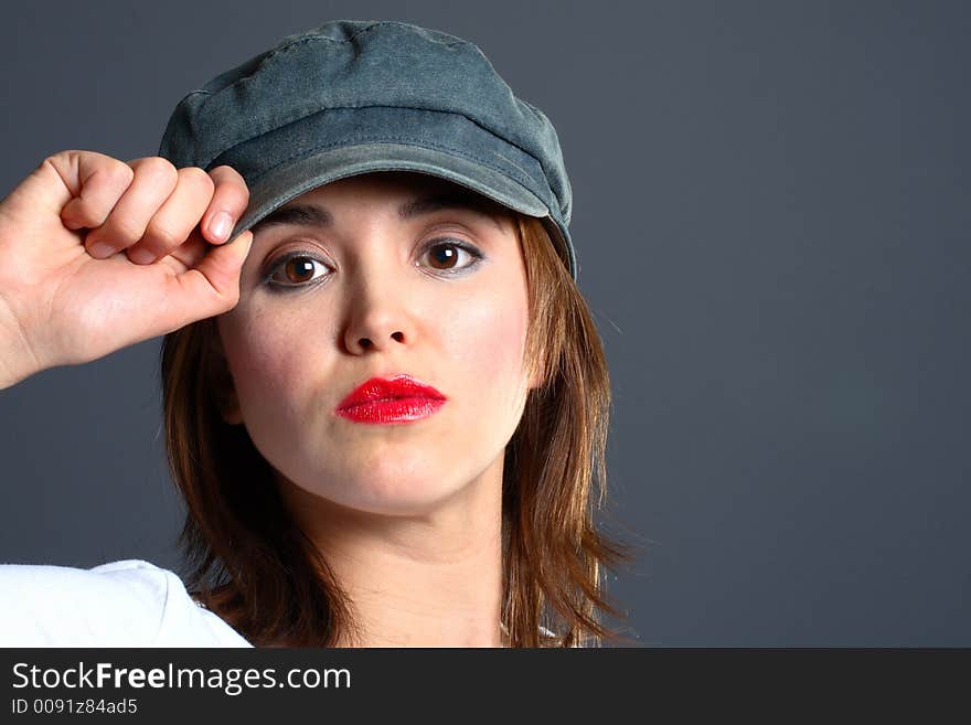 Brunette With Cap