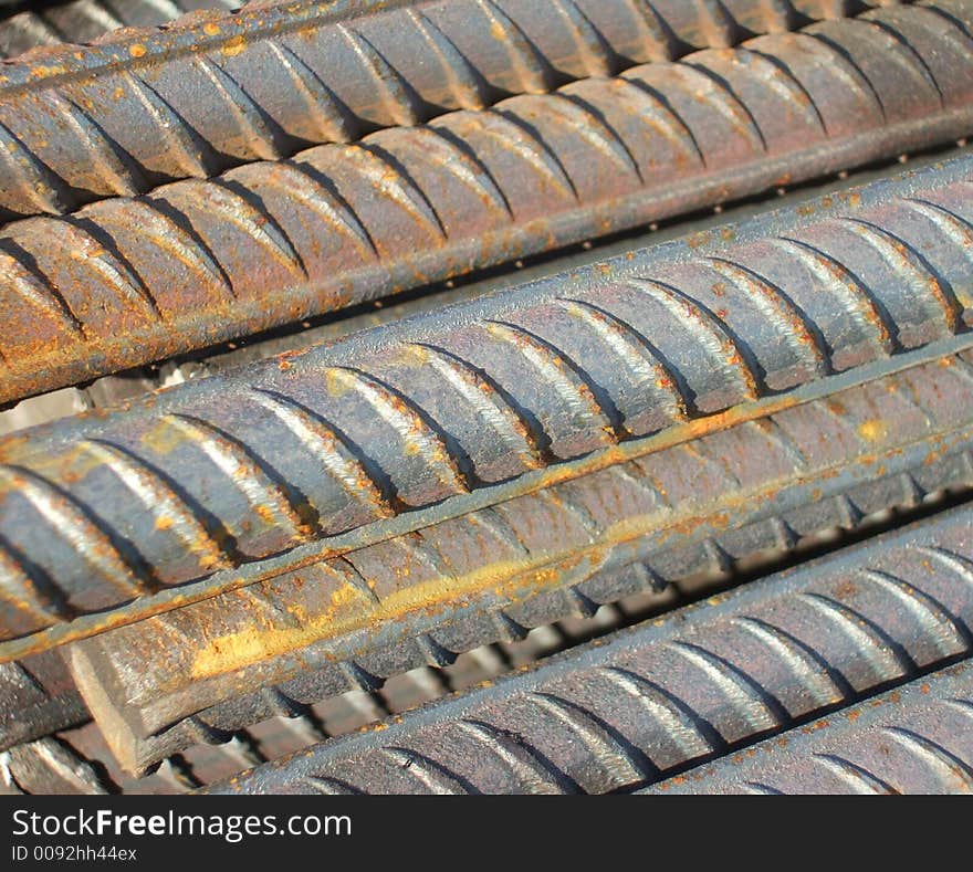 Steel bars with rust close-up background. Steel bars with rust close-up background.