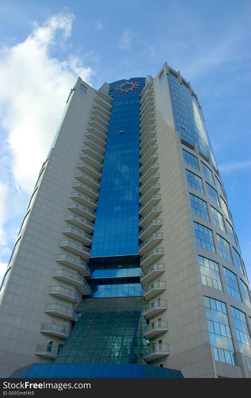 High business tower with clouds reflections. High business tower with clouds reflections