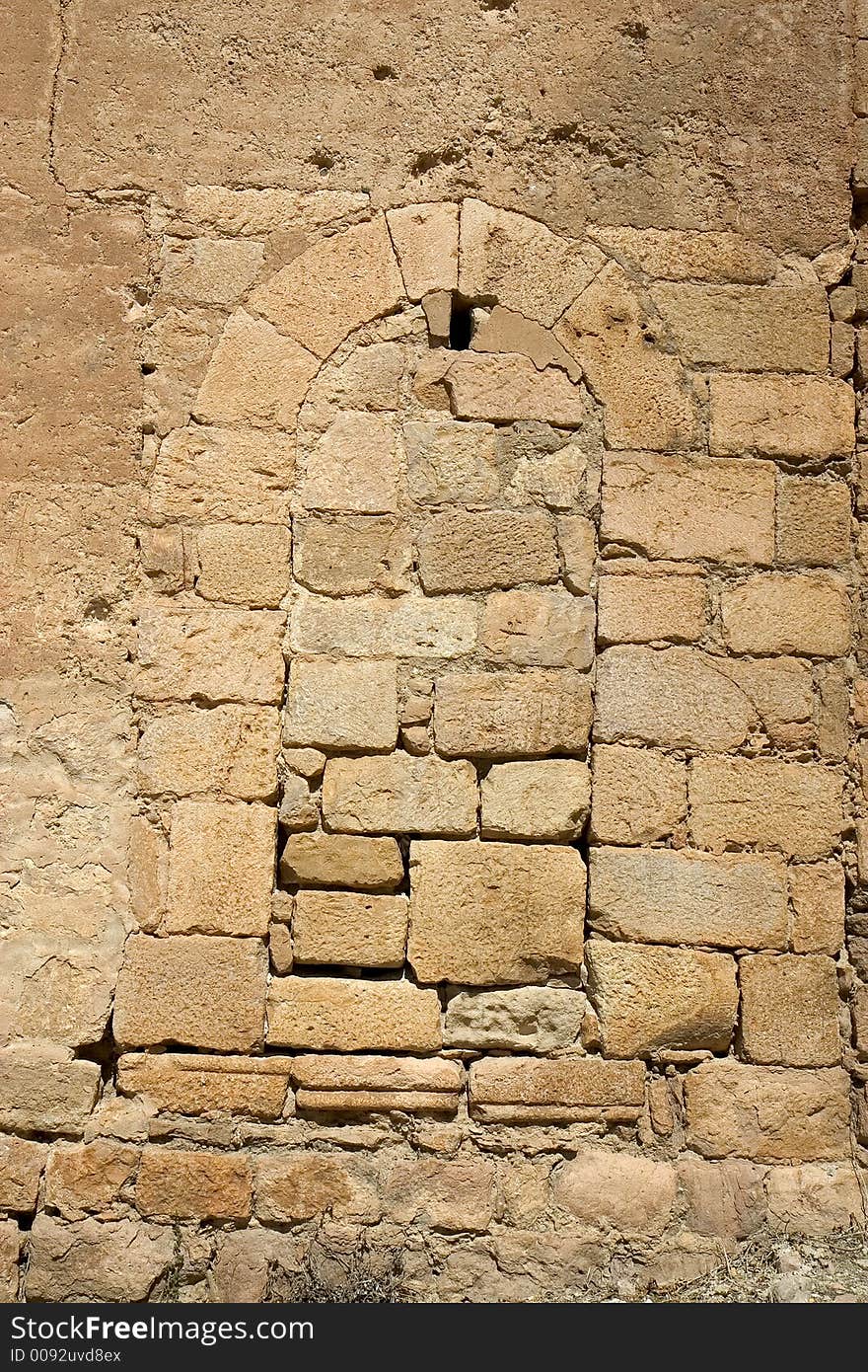 Blocked doorway in Alquezar, Huesca, Aragon, Spain
